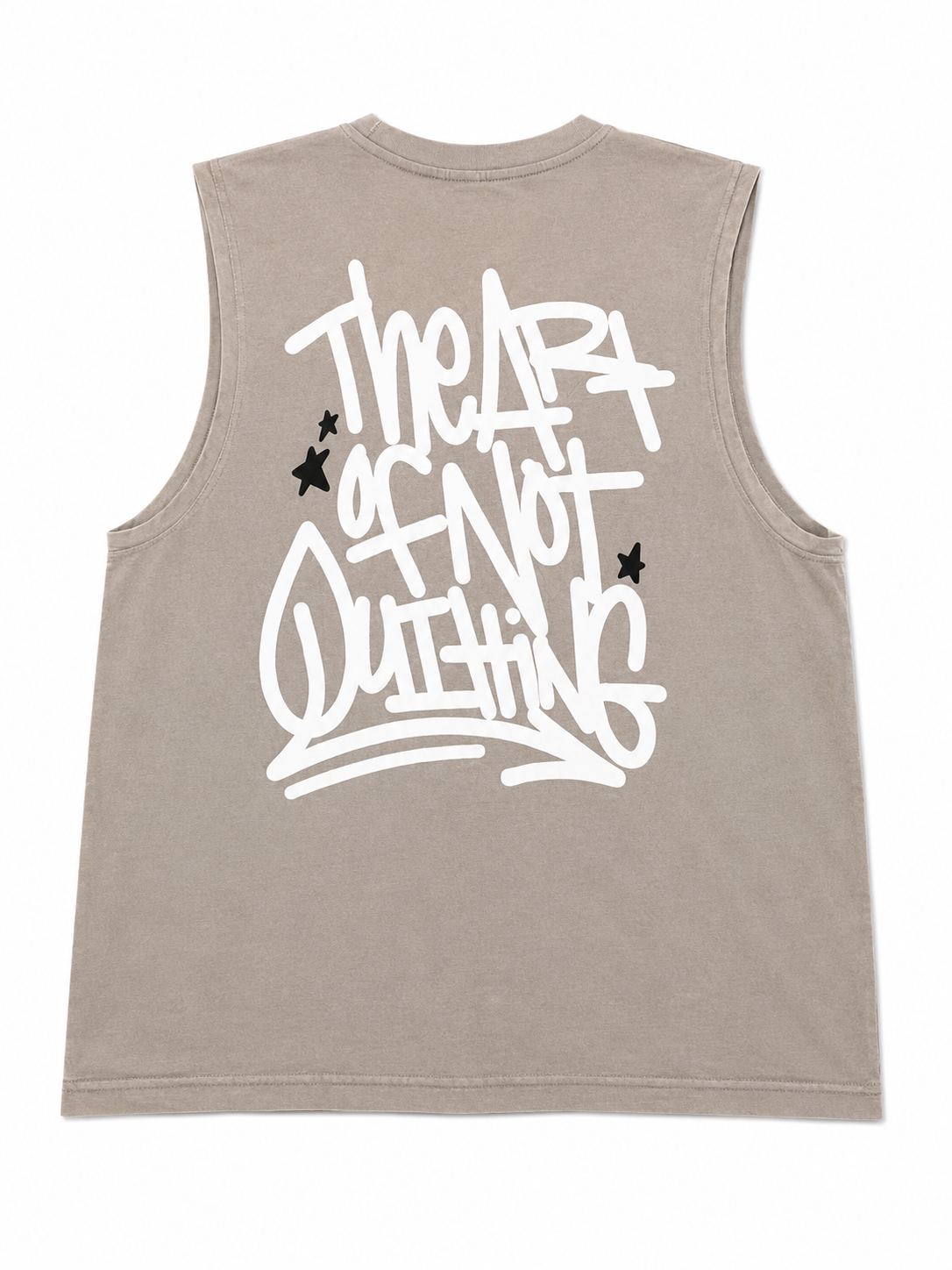 “The Art Of Not Quitting” Muscle Tee - Gray/White &Black