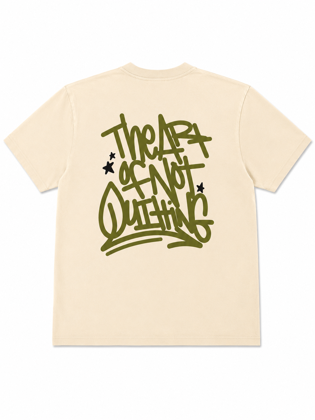 “The Art of Not Quitting” Tee - Cream/Olive