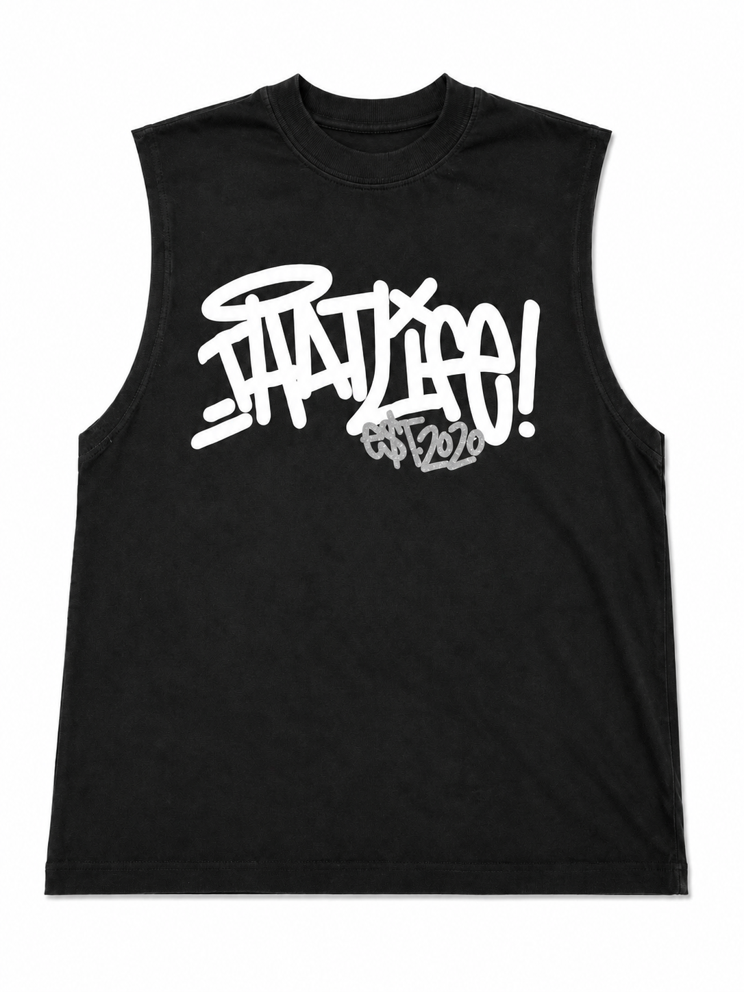 “The Art Of Not Quitting” Muscle Tee - Black/White & Silver Shimmer