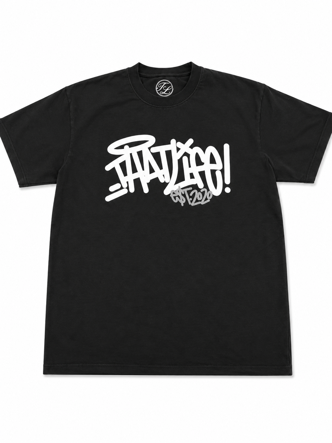 “The Art Of Not Quitting” Tee - Black/White & Silver Shimmer