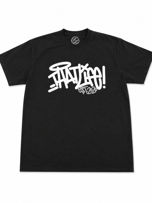 “The Art Of Not Quitting” Tee - Black/White & Silver Shimmer