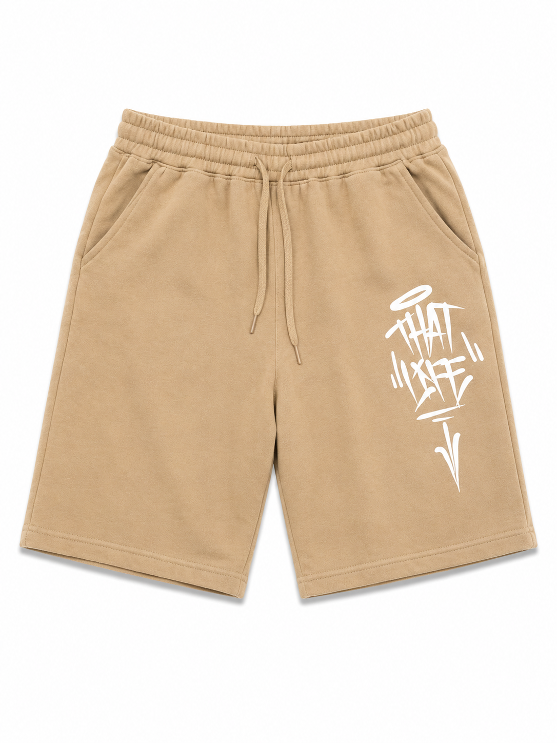 That Life Classic Jumbo Logo Shorts - Tan/White