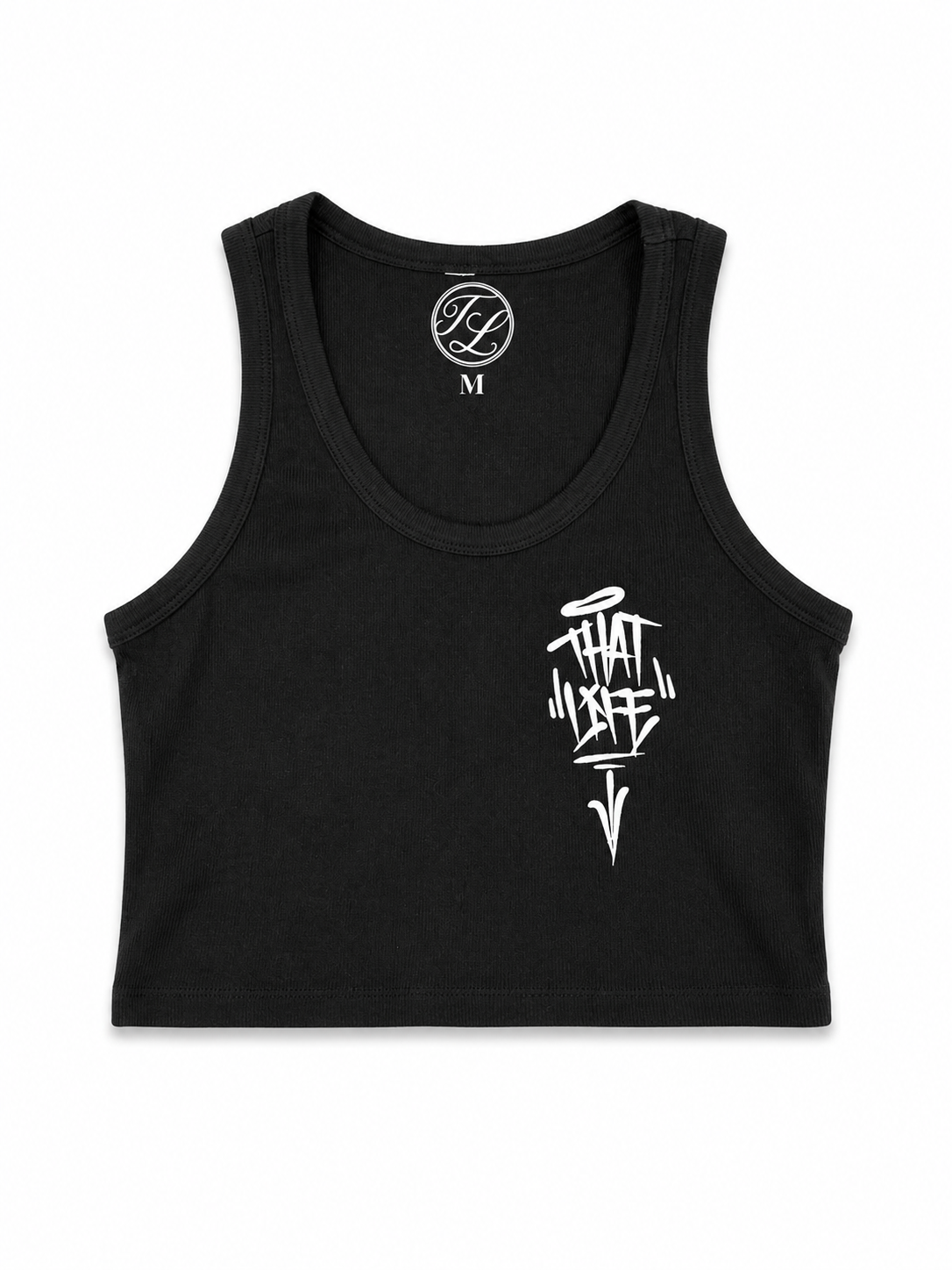 Women’s Cropped Tank Top - Black/White