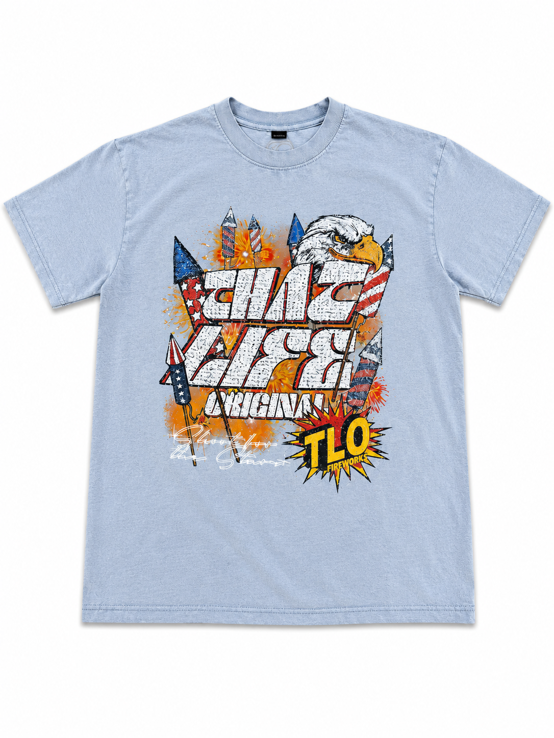 TLO Fireworks Graphic Tee - Vintage Light Blue