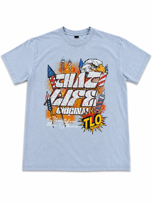 TLO Fireworks Graphic Tee - Vintage Light Blue