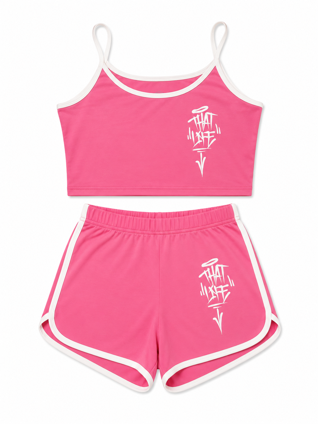 Ladies Summer Set - Pink/White