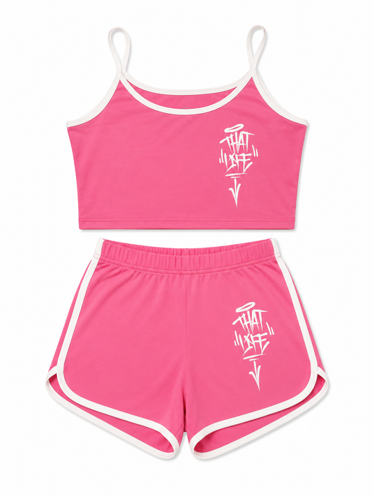 Ladies Summer Set - Pink/White