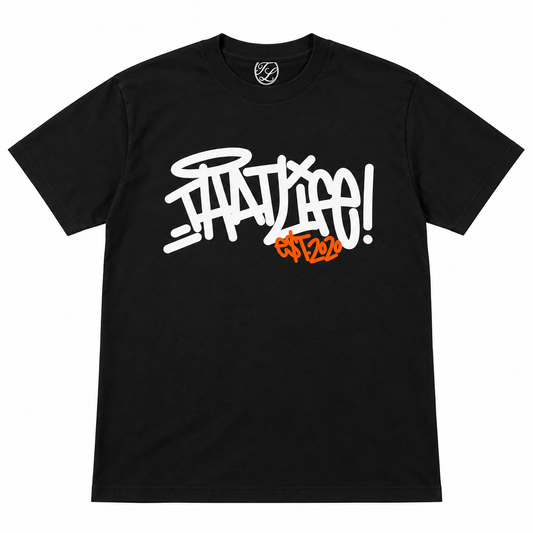 “The Art Of Not Quitting” Tee - Black/White & Orange