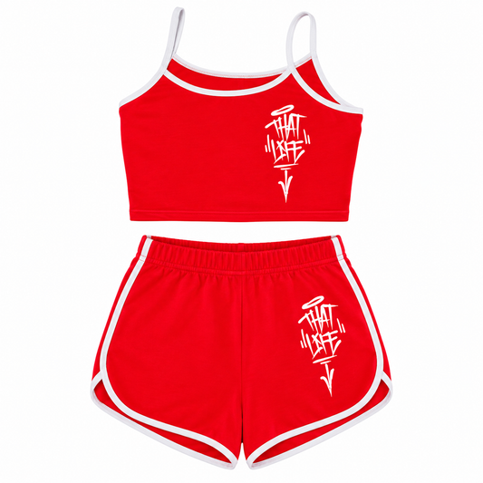 Ladies Summer Set - Red/White