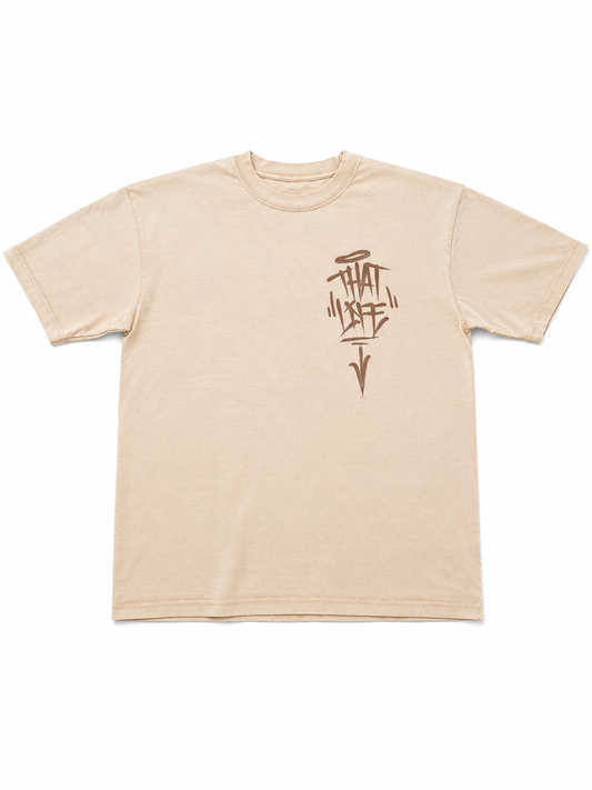 That Life Classic Tee - Cream/Brown “Puff Print”